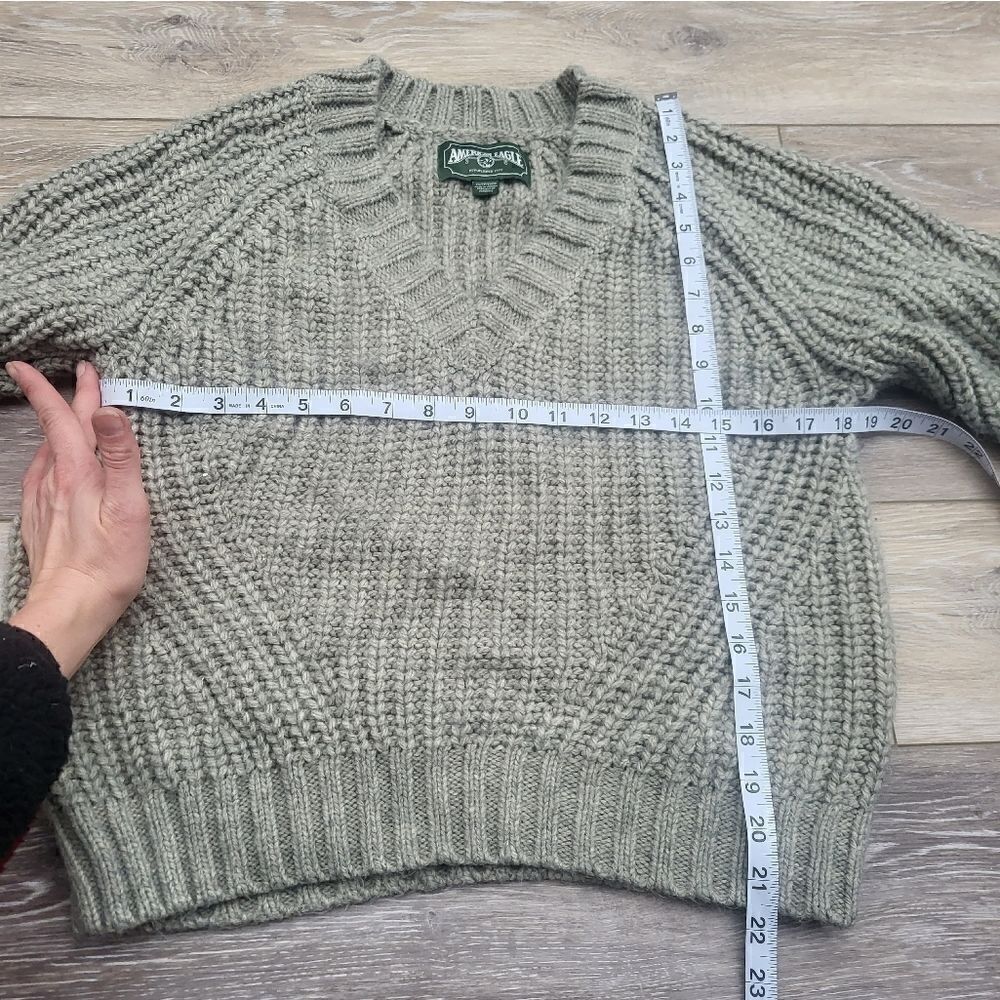 American Eagle oversized chunky knit v neck sweater xs - Picture 9 of 12